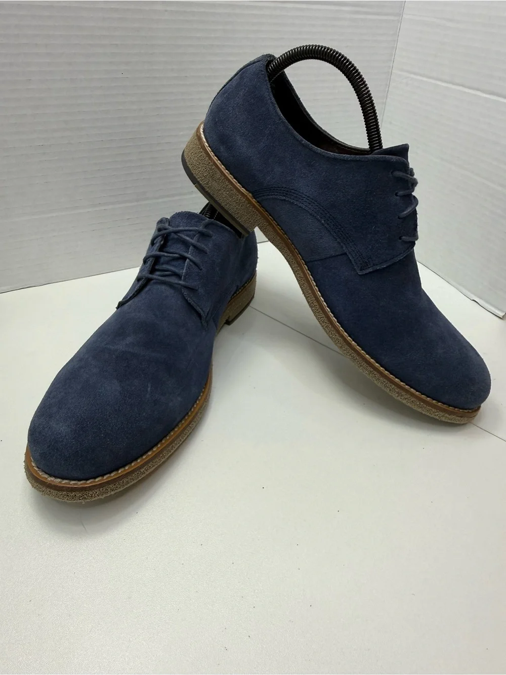 Saks Fifth Avenue Men's Blue Suede Derby Shoes size 8.5